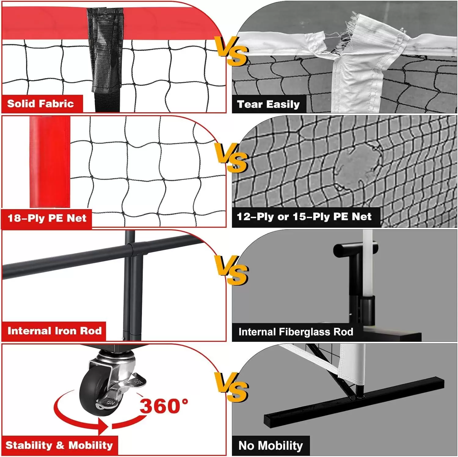 22x3피트 피클볼 연습 네트 I