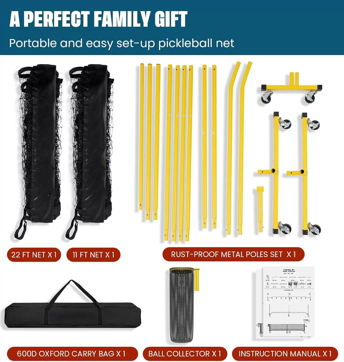 22x3피트 피클볼 연습 네트 II