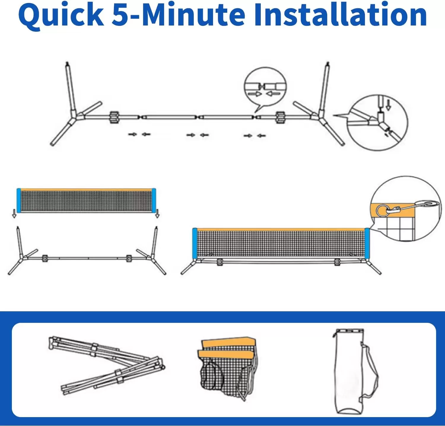 접이식 미니 피클볼 네트