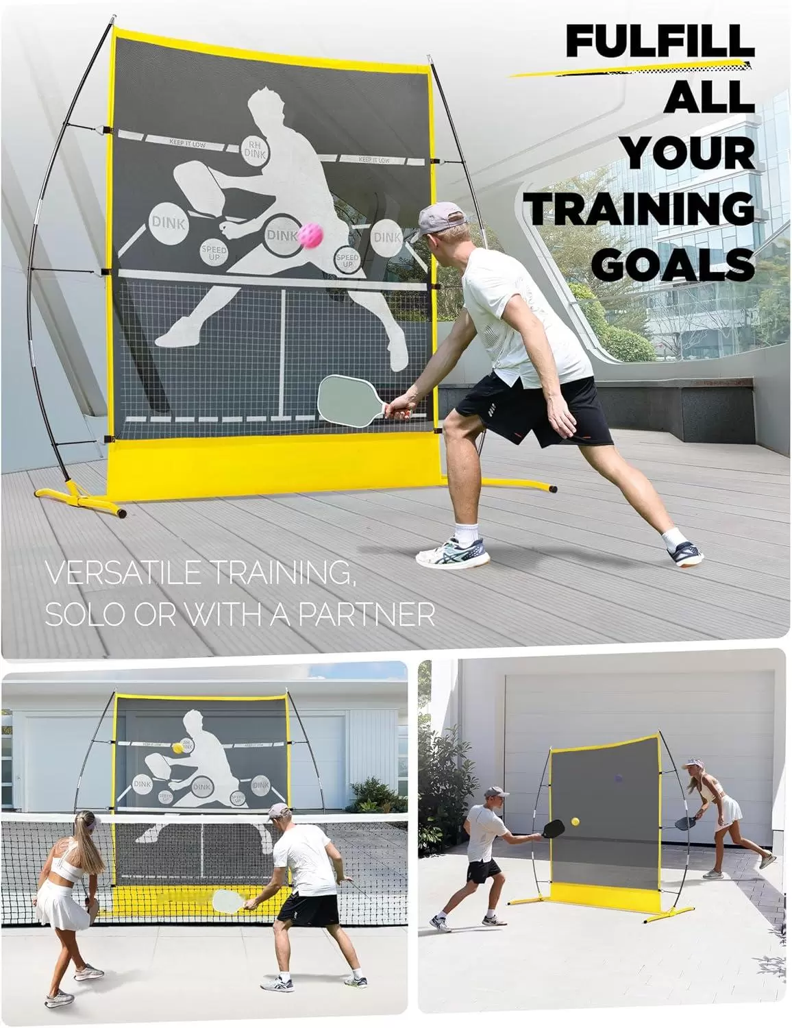 6*6피트 2-in-1 피클볼 리바운더 네트