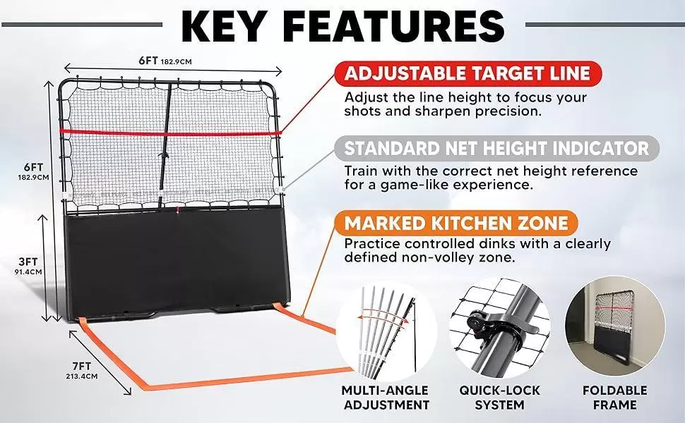6*6ft 2-in-1 스틸 튜브 피클볼 III