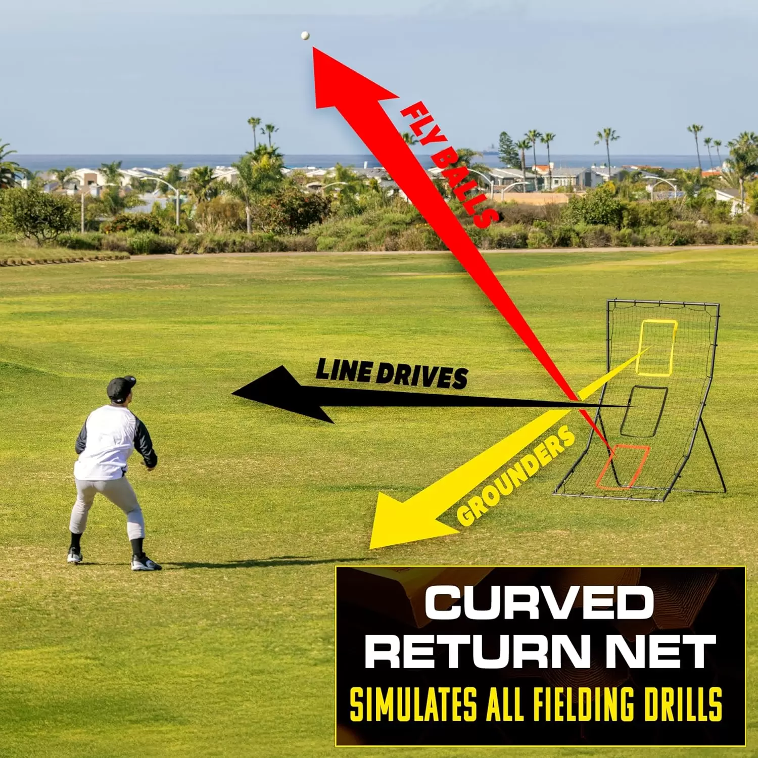 3개의 목표 구역이 있는 다용도 스포츠용 리바운드 네트