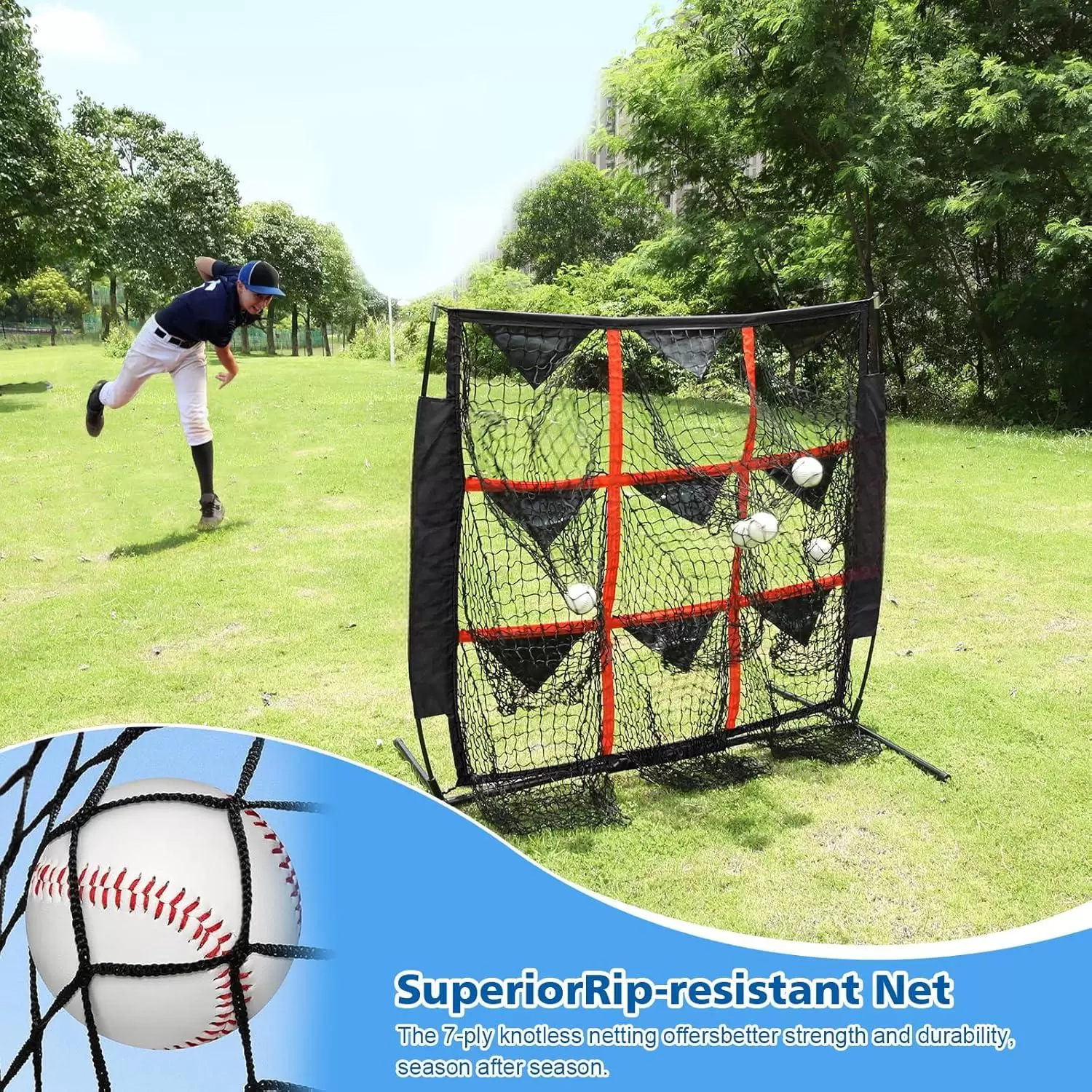 4x4피트 9홀 야구 연습 네트