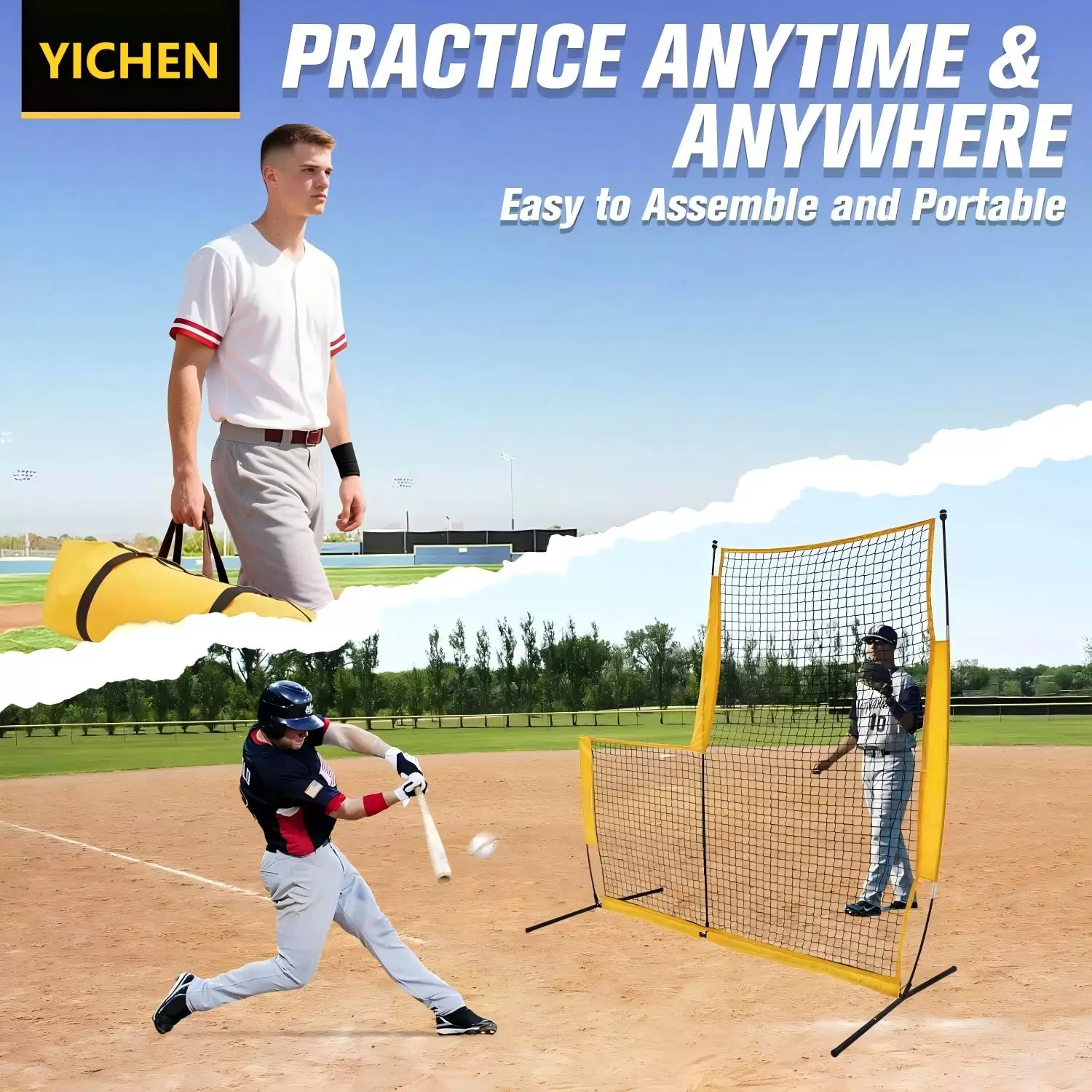 L자형 야구 연습 네트