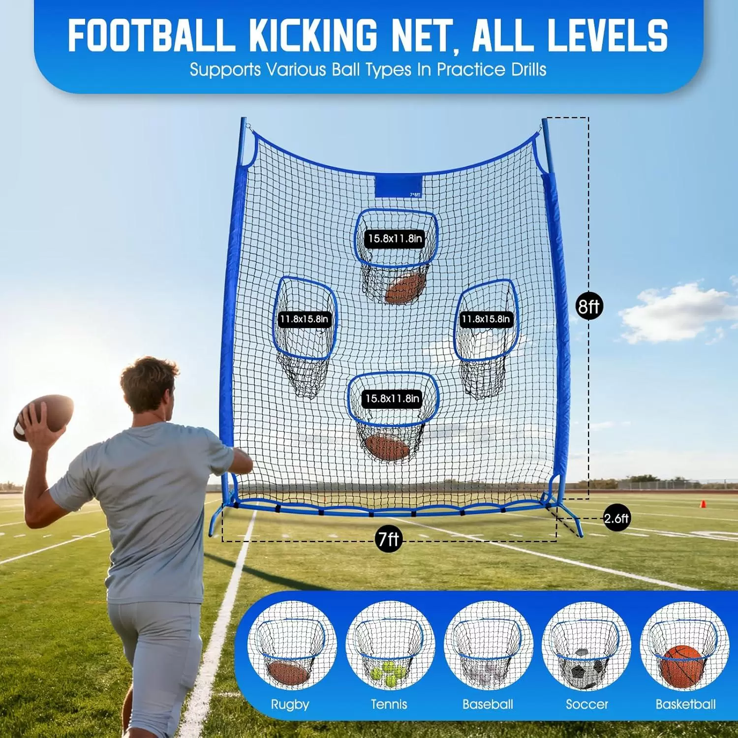 럭비 던지기 연습용 네트 IV