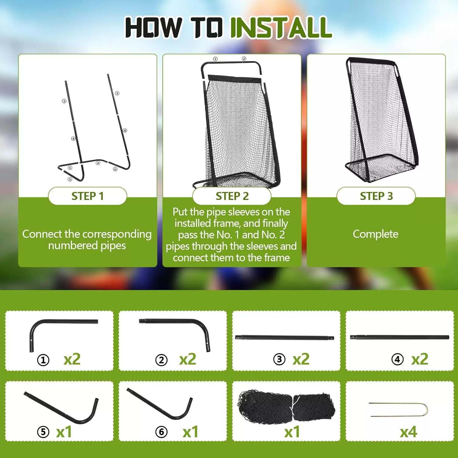 강도 높은 원형 튜브 럭비 연습 네트