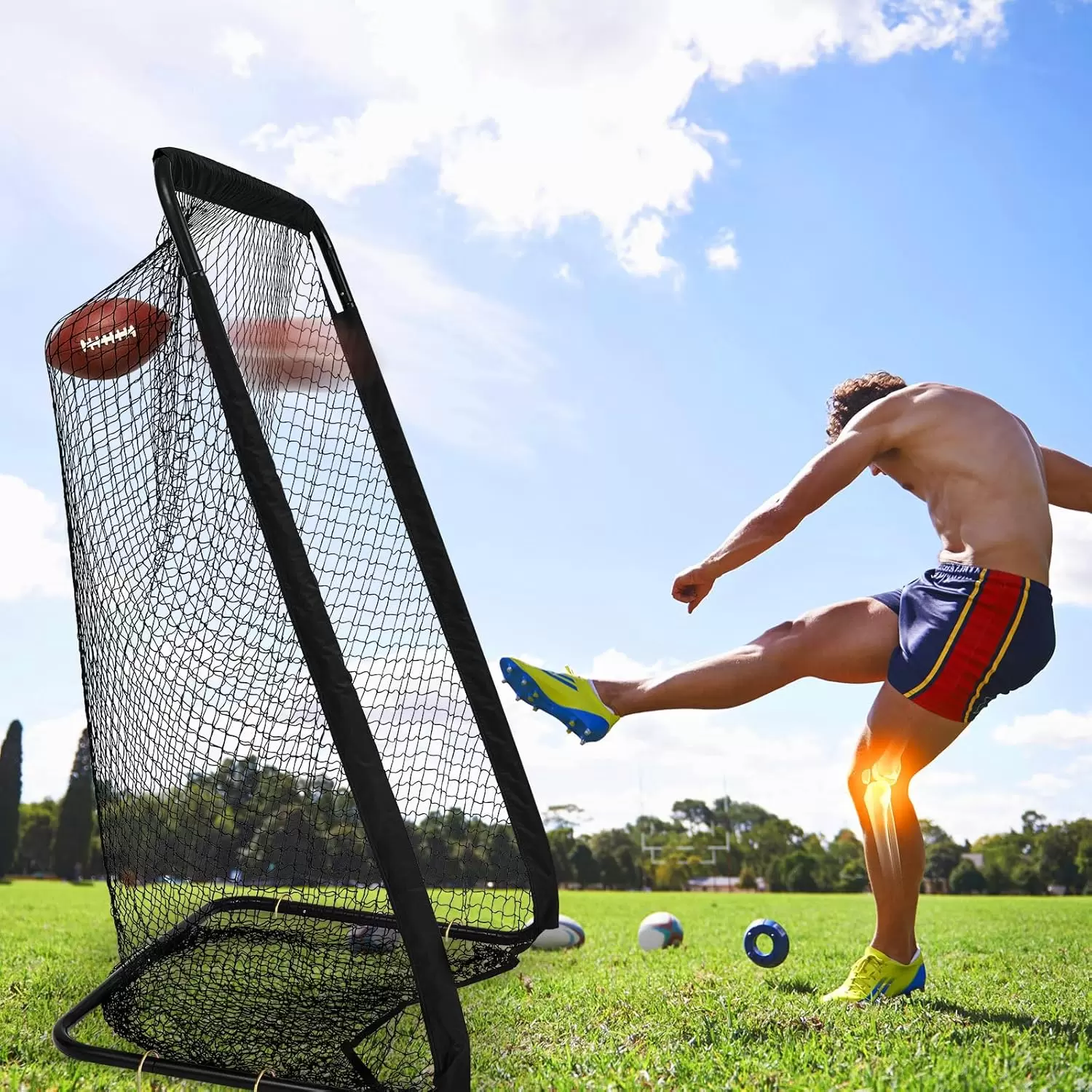 강도 높은 원형 튜브 럭비 연습 네트